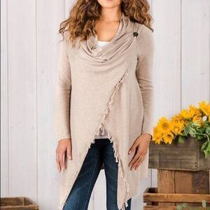 Matilda Jane Come On Over Fringe wrap in tan